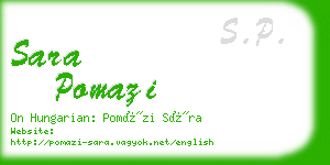 sara pomazi business card